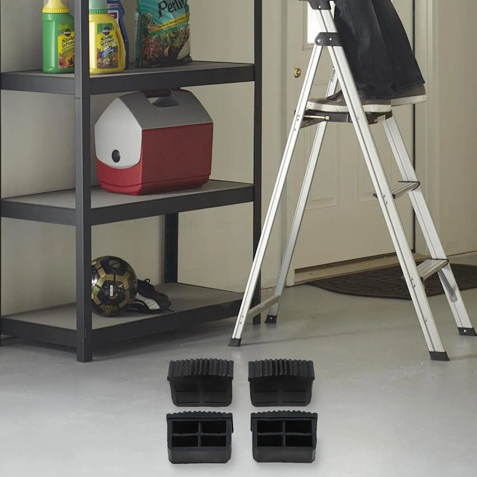 4Pcs Replacement Non Slip Ladder Foot Covers Versatile Folding Rubber Ladder Leg Feet Pads Foot Covers