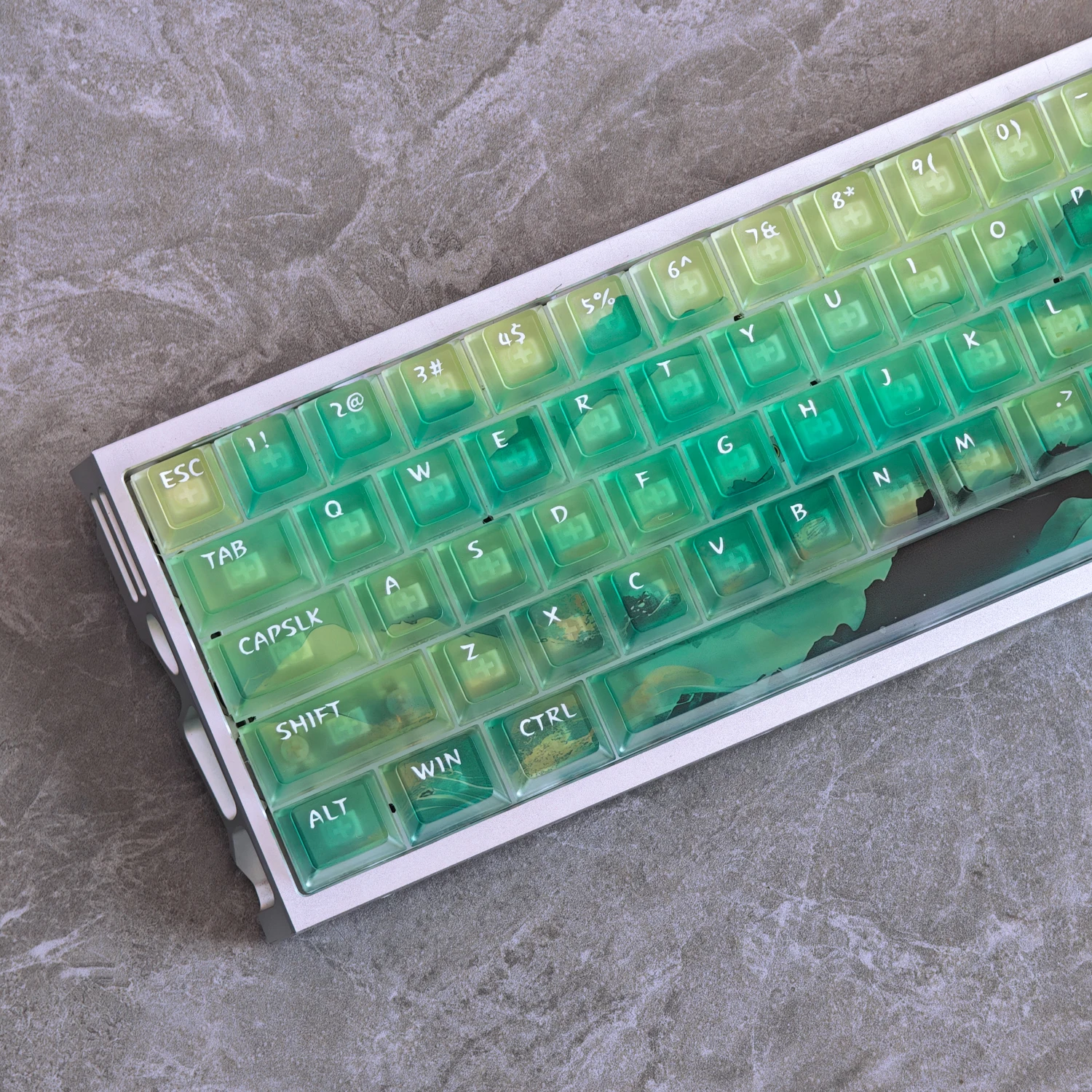 115 Keys Misty Crystal Keycaps Cherry Profile Cute Transparent Keycap DYE-SUB PC Keycap for MX Switch Wotting60HE Made 68