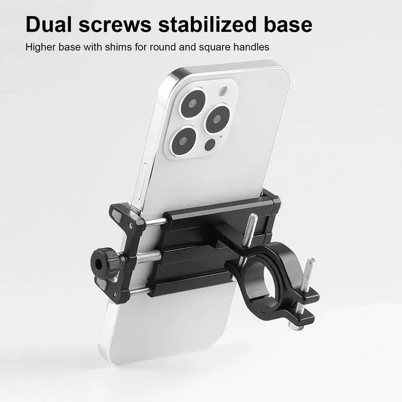 Bicycle Cycling Aluminum Alloy Phone Holder Metal Stable Phone Bracket Adjustable 55-88mm 360 Degrees Rotation Holder