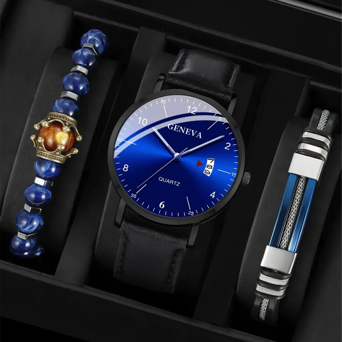 

2024 Luxury Men's Watch, Waterproof Slim with Date Function, Men's Leather Strap, Casual Quartz Watch, Men's Sport Wristwatch.