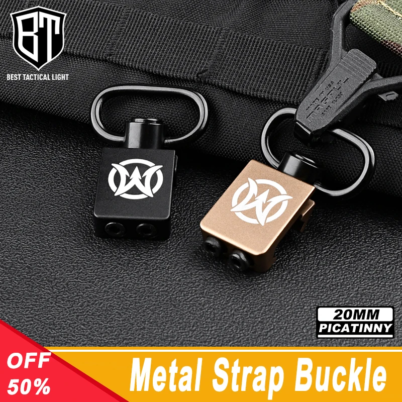 WADSN Tactical QD Strap Buckle Sling Swivel Adapter Rail Mount 20mm Rail Strap Buckle Metal Strap Loop Mount Steel Push Button