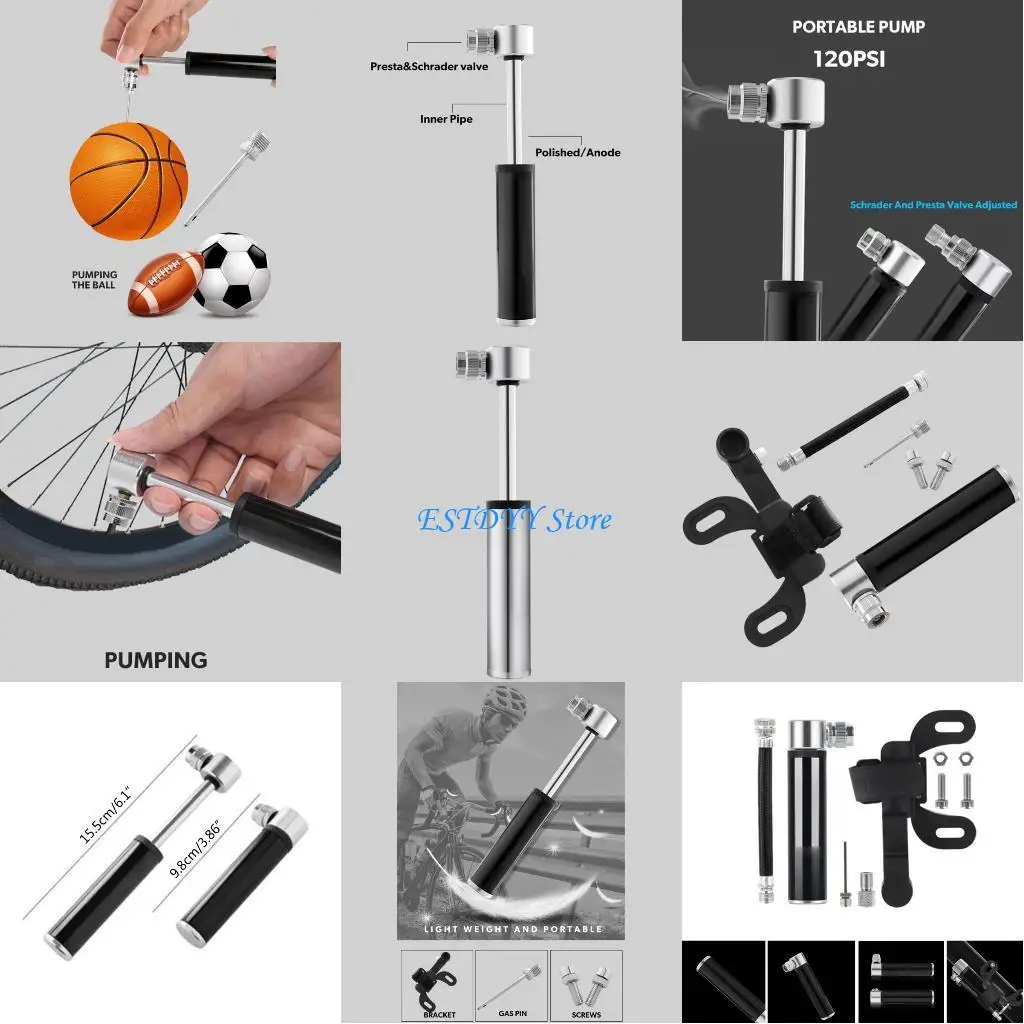 

G6DE Mini Bike Fits Presta & Schrader 120PSI Includes Mount Lightweight Bicycles Tire for Road Mountain Bikes