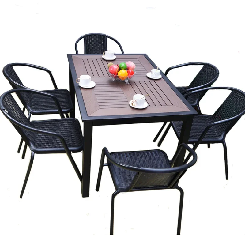 Meja Luar Ruangan Nordik Mewah Kursi Meja Luar Ruangan Hitam Modern Minimalis Kursi Taman Jardin Mobiliario Furnitur Luar Ruangan