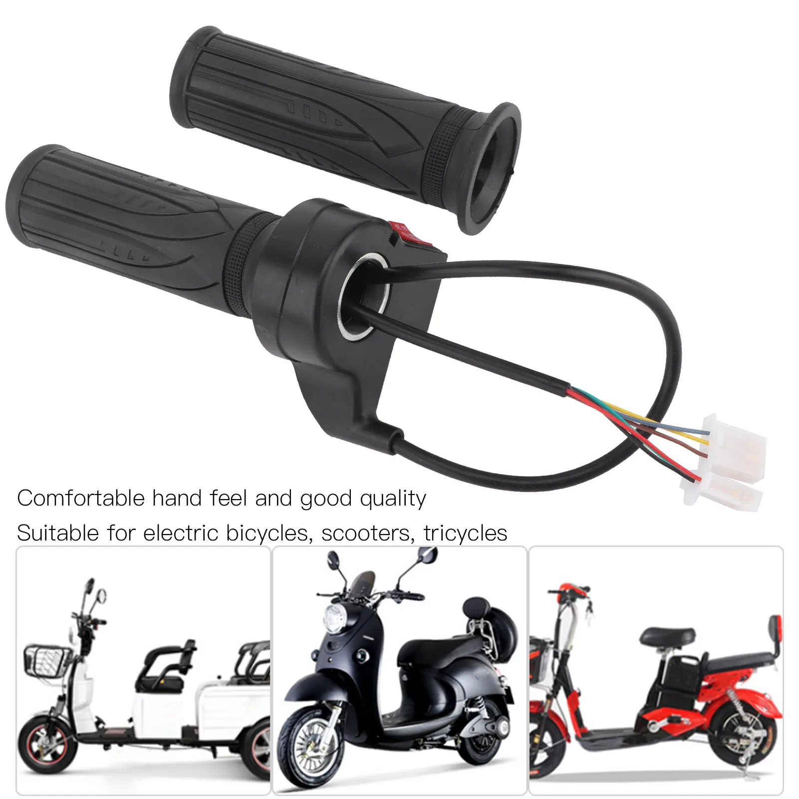 

Speed Control Throttle Grip 1Pair Electric Bike Throttle Grip 3 Speed Gear Throttle Handlebar for Electric Bicycles