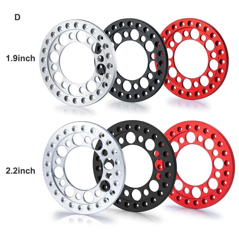 AXSPEED 4Pcs Aluminum Alloy Replacement Wheels Rings for Axial SCX10 Wraith TRX-4 1/10 RC Car 1.9 inch 2.2 inch Wheel Rims Parts