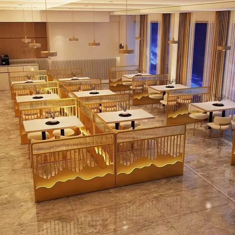 

Modern wrought iron short partition half screen restaurant bar