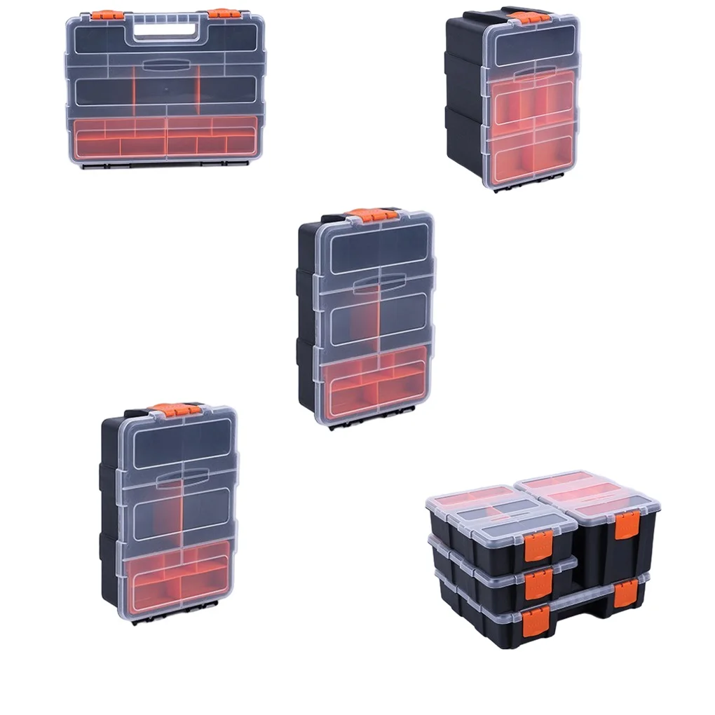Shockproof Tool Storage Case With Large Capacity For All Your Gear Multi Compartment Tool Container Detachable Tool Box