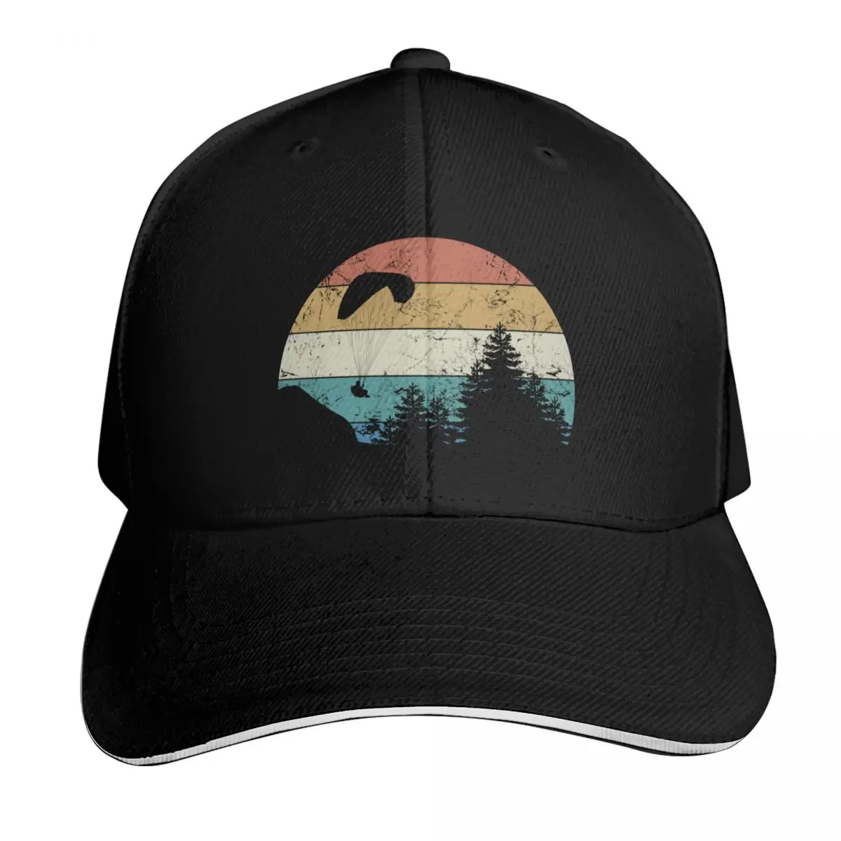 Paraglider Paragliding Paramotor Parachute Skydiving Sunset Baseball Cap Men Women Casual Summer Sport Sun Cap