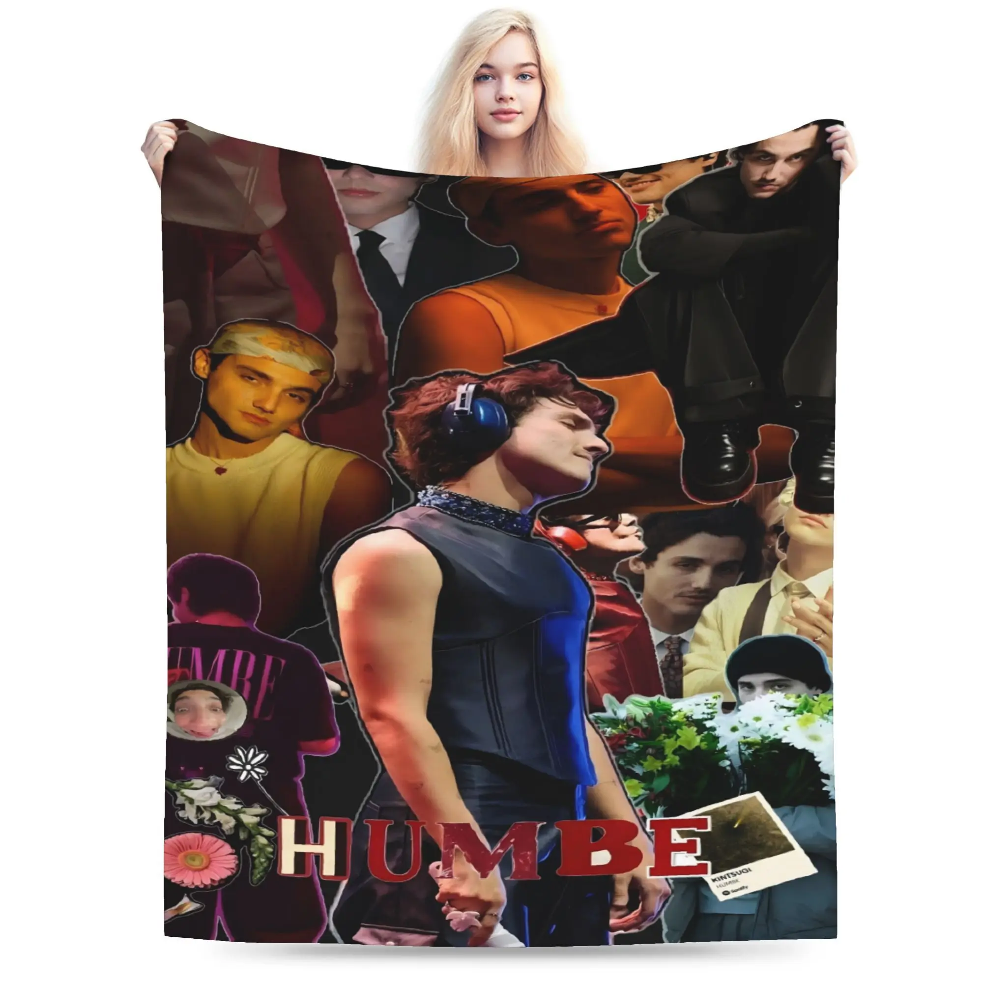 Customize HUMBE Collage Ultra-Soft Flannel Blanket - Digital Print, Stylish Design, Suitable for Sofas, Beds, Offices, Thickened