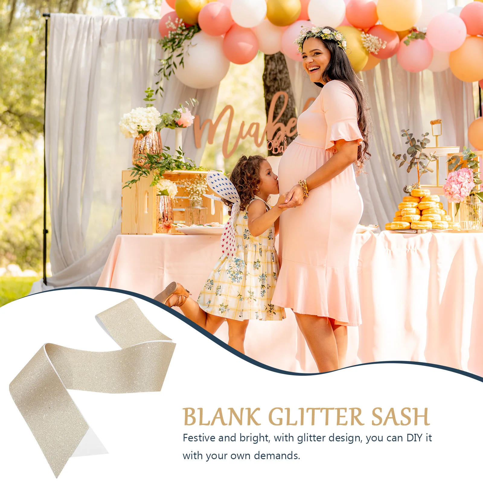 

Blank Glitter Decorate Court Sashes Bridal Prom Court Women Pageant Bachelor Baby Birthday Prom Sashes Etiquette