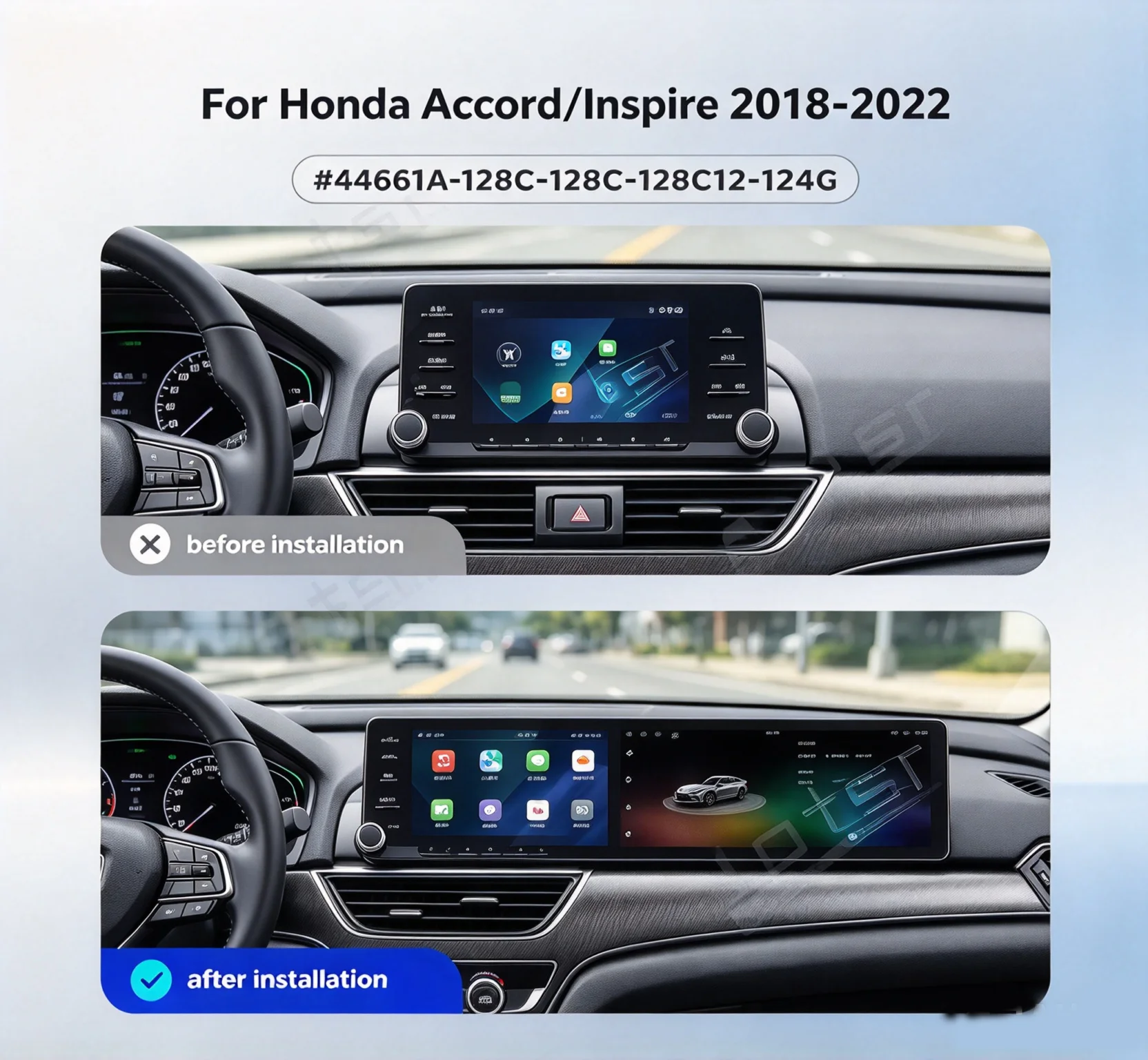 Radio Tape Recorder 12.3 Inch Combined Screen For Honda Accord Inspire 2018-2022 Android 15 GPS Navigation Car Multimedia Player