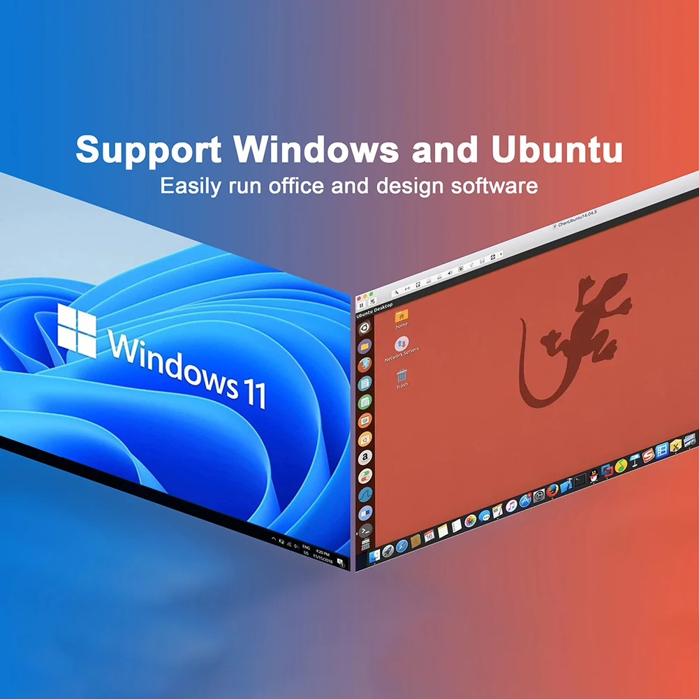 Mini PC for Intel N4000 Up To 2.6GHz Mini Computer 64GB M.2 SATA 2280 6GB LPDDR4 Micro PC HDMI-Compatible/VGA Port 2.4G+5.8G+BT