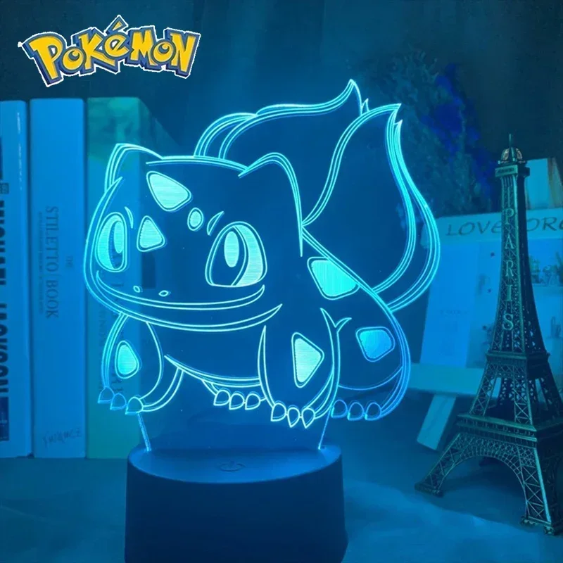 Veilleuse LED 3D Pokémon pour enfants, figurines d\'anime, lampe de chevet Pikachu mignonne, décoration de chambre, cadeau d\'anniversaire, nouveau