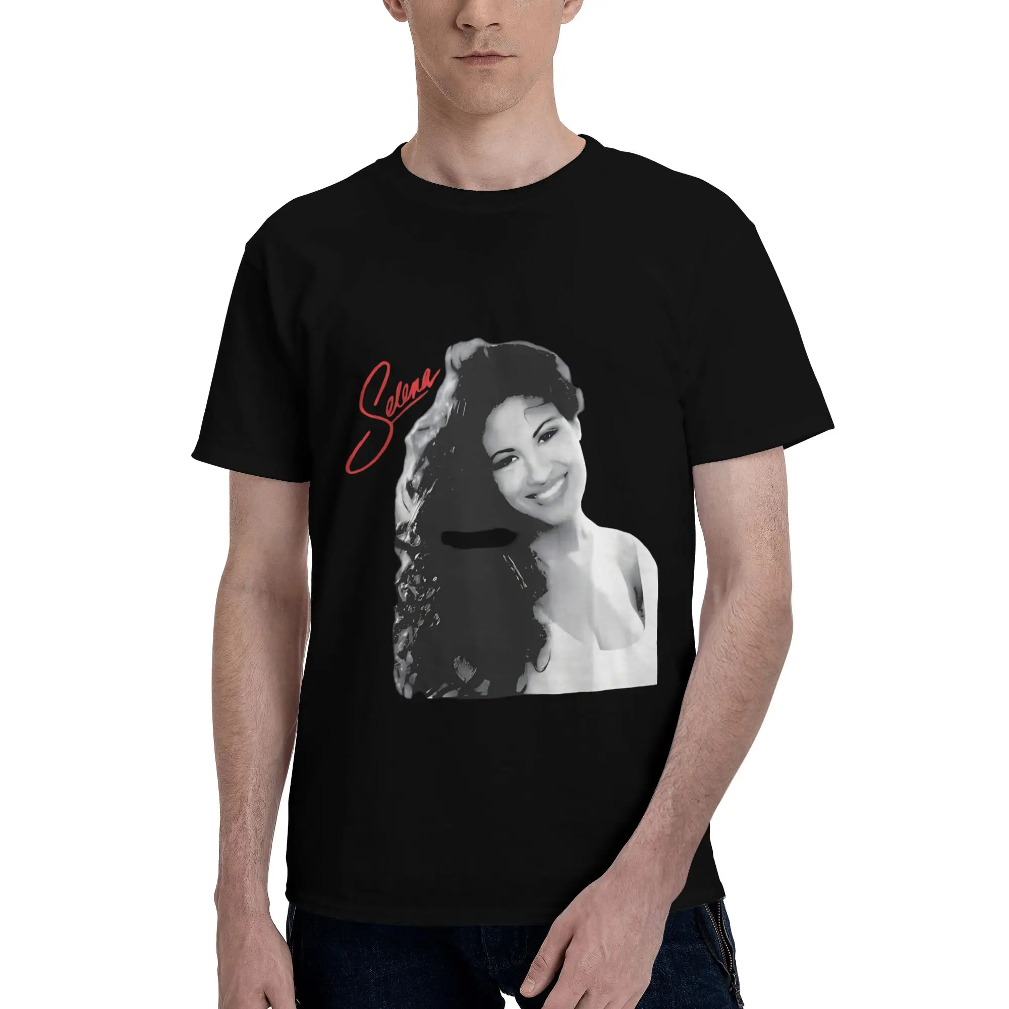 Summer Selena Quintanilla Beautiful Tour Girl   T Shirt for Men Women  Pure Cotton T-shirts Short Sleeve Clothing