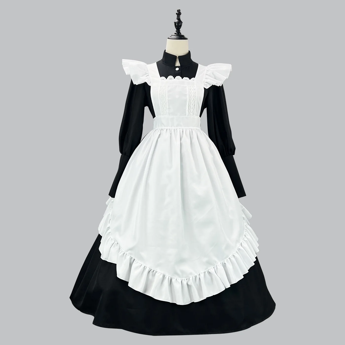 S -5XL Schwarz Old Castle Maid Cosplay Kostüm Haushälterin Steward Butler Maid Kleid Cafe Attendant Anzug für Kellnerin Maid Party