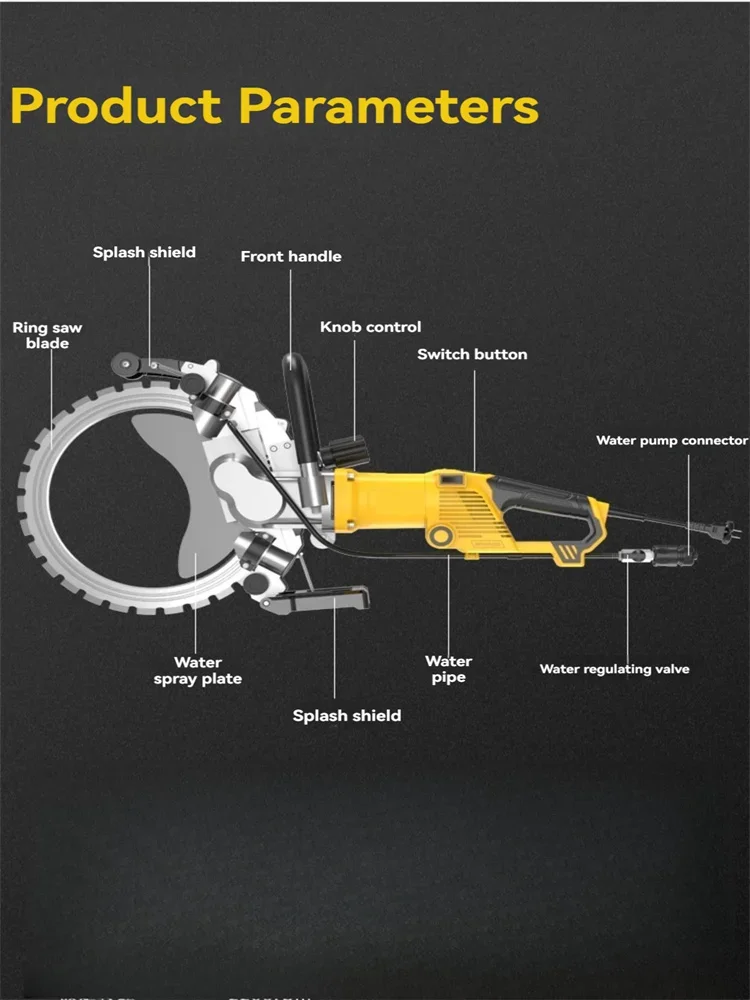 Hand-held Electric Tool Concrete Wall Cutting Machine Wall Opening Door and Window Modification Stone High Frequency Ring Saw