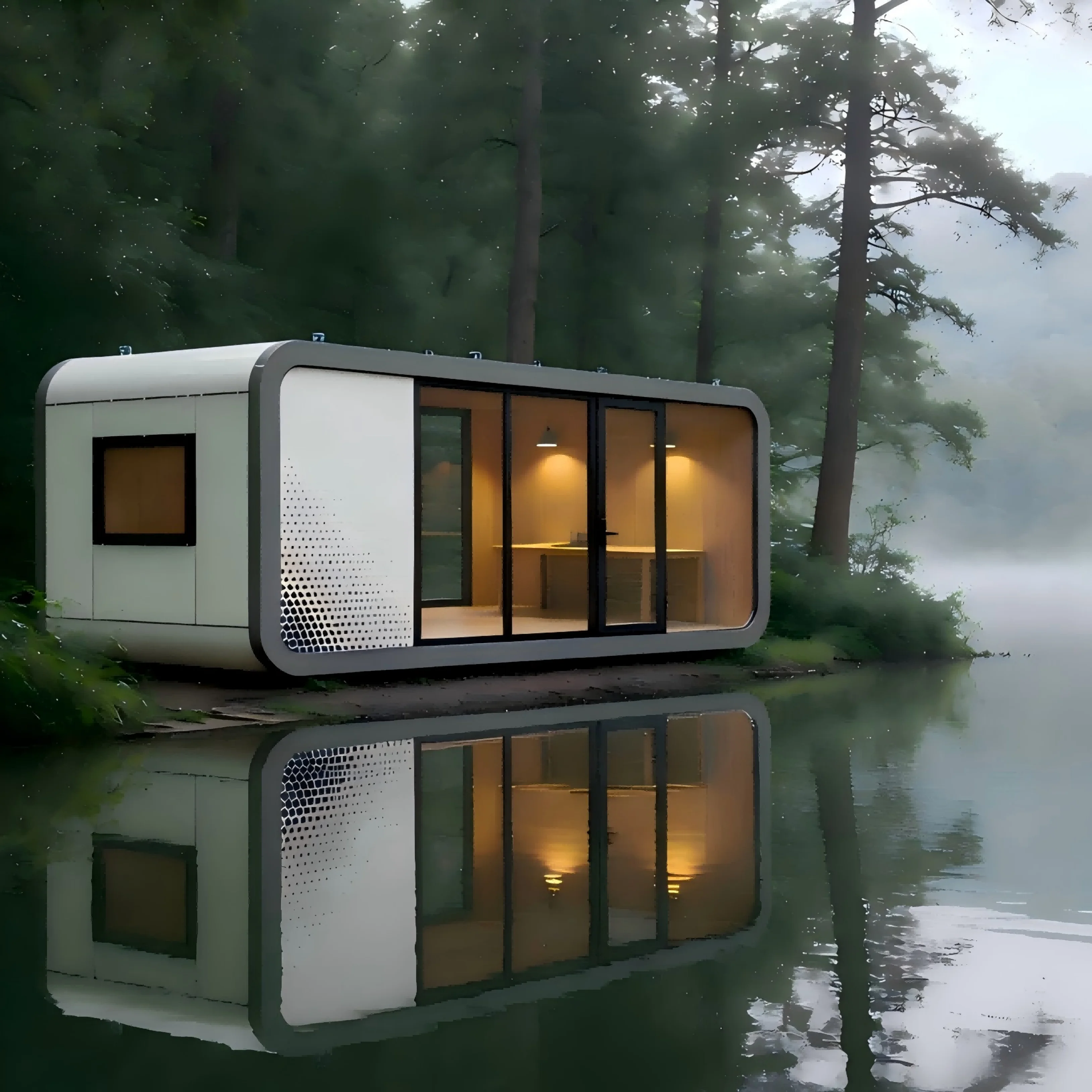 Portable Fast Installation Glass Window Prefabricated Tiny Bungalow Villa House