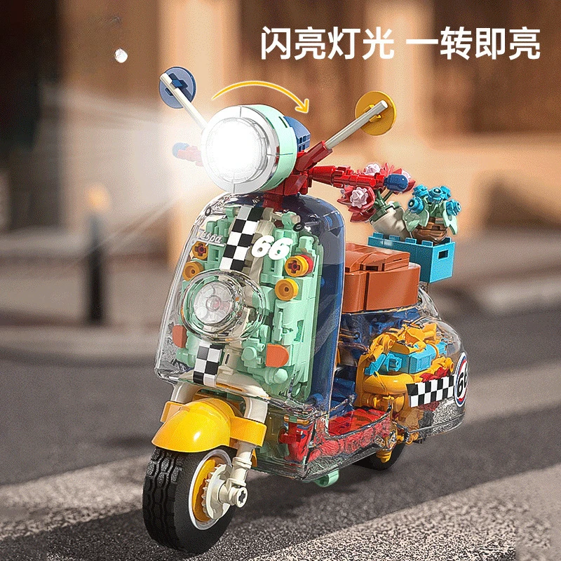 Motorcycle mechanical assembly benefits intellectual development toys