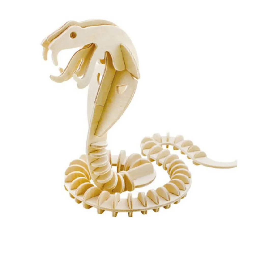 

Funny DIY Wooden Puzzle 51 Pieces 3D Assembly Educational Simulation Animal Snake for Children Adults