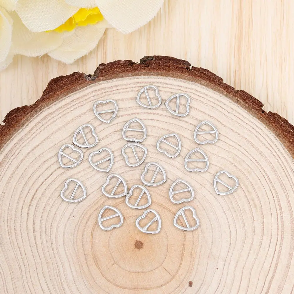 20/40pcs 4 Colors Girls Toys Heart Shaped Belt Buttons Diy Dolls Buckles Tri-glide Buckle Doll Bags Accessories