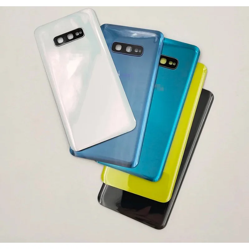 Задний корпус для Samsung Galaxy S10e SM-G970F/DS, стеклянная крышка батарейного отсека, ремонт, замена задней крышки телефона с объективом камеры