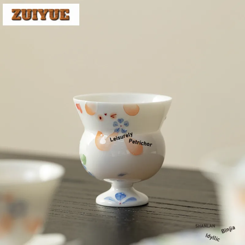

2 шт./лот, ручная роспись, чайная чашка с цветком кролика, винтажная чайная чаша, кувшин, чайная дегустация, чашка для запаха, чашки Jianzhan Master, чайный набор, ремесло, 70 мл