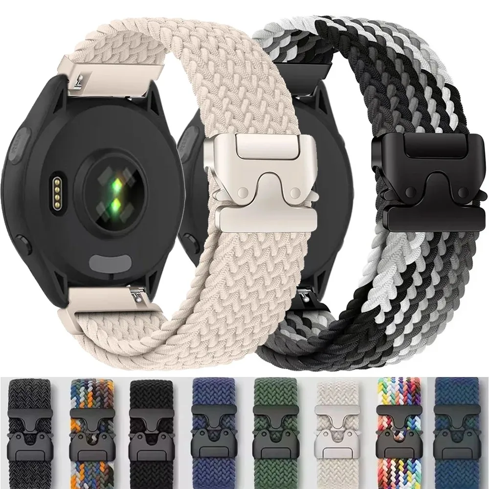 Nylon Braided Loop Strap for Garmin Forerunner 965 970 265 165 570 Parachute Buckle Soft Watchband Garmin Venu 4/3/2 Active 6-5
