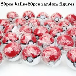 20/pcs Pokemon PokBalls Action & Toy Figures 7cm balls +20pcs figur Random Mini Pokemon Inside Toy Figures for kids gift 
