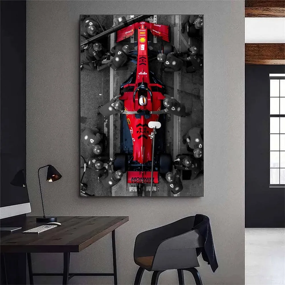 F1 Car Poster High Quality Poster Paper Waterproof Sticker Home Living Room Bar Wall Decoration Sticker