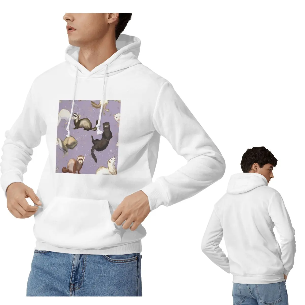 

Толстовки с капюшоном «Грайливые хорьки» для мужчин и женщин, повседневный пуловер, толстовка, модная одежда с длинными рукавами, осень-зима