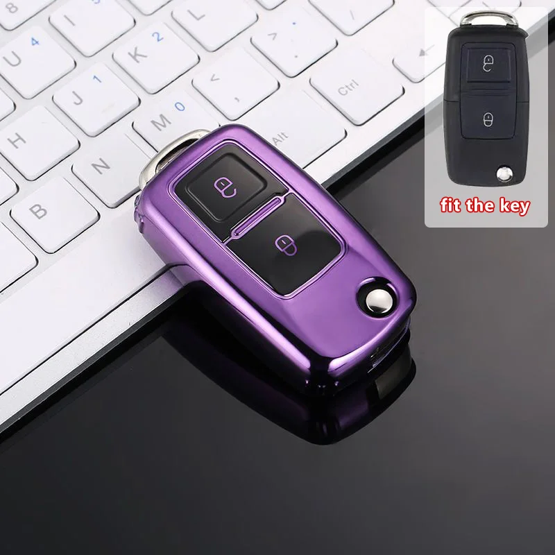 2 Button Car Key Case Cover Shell Fob for VW Volkswagen MK4 Bora Golf 4 5 6 Jetta Passat Polo Bora Touran Skoda Seat Accessories