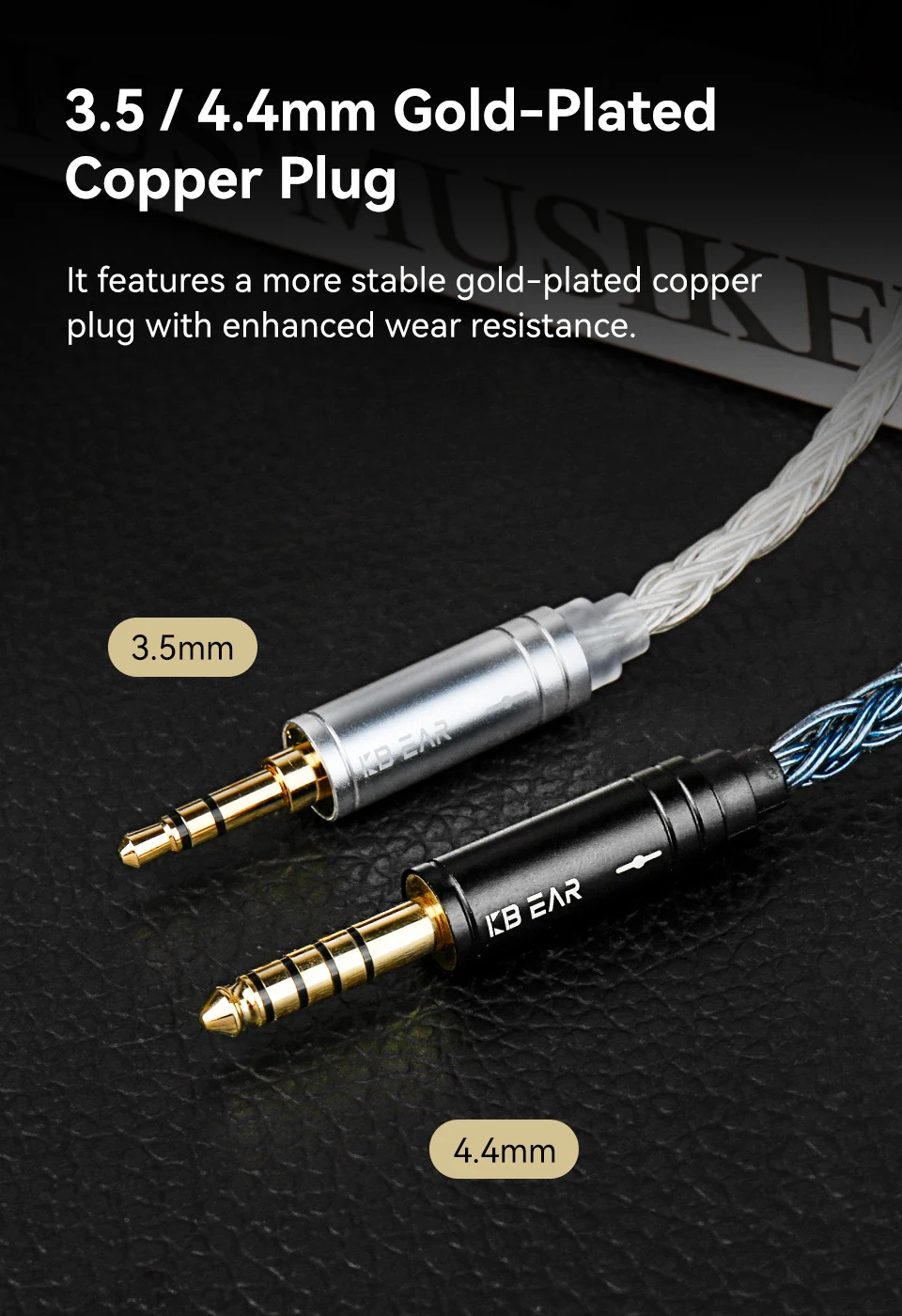 KBEAR JunTian Chord 2 Meter 16 Kerne versilbert OCC HiFi Kopfhörer Upgrade Kabel 2PIN/QDC/MMCX/TFZ Für EDX Pro ZSN CRA NULL – Detail 6