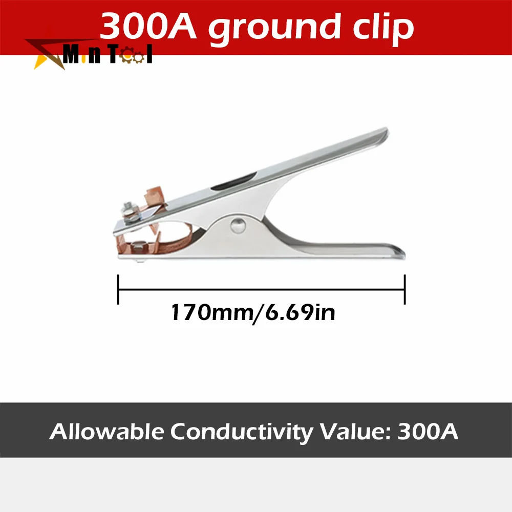 Welding Earth Clamp Ground Clamps Equipment 300Amp Electrode Holder Cable Clip for Welder Tools Grounding Welders Hand Tool