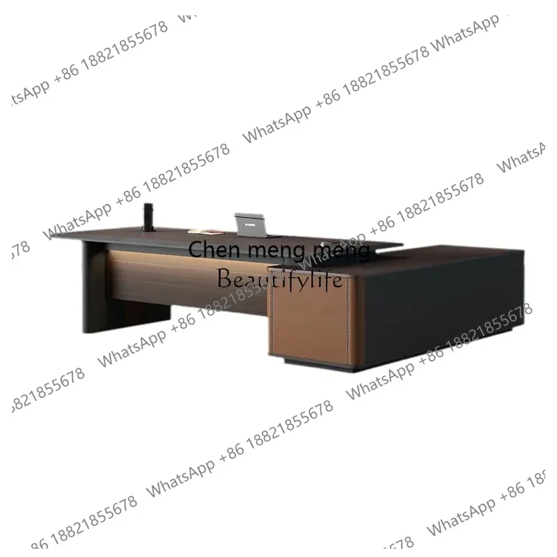 Boss Desk Light Luxury Senior Sense President's Office Furniture Leader Big Desk Orange