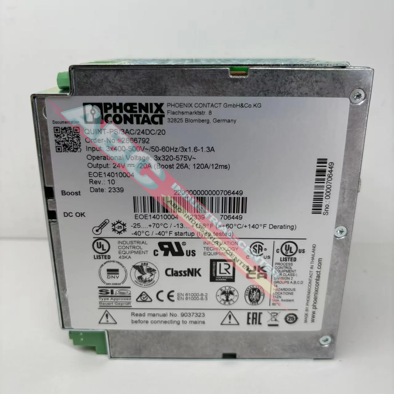 

QUINT-PS/3AC/24DC/20 2866792 новый блок питания