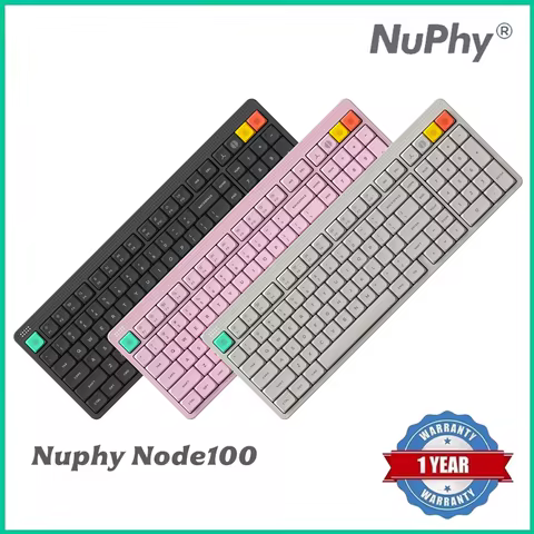 Nuphy Node100 Hot Swappable Wireless Mechanical Keyboard 100Keys 100% Custom Low Profile Keyboard with Knob RGB Gasket Mounted