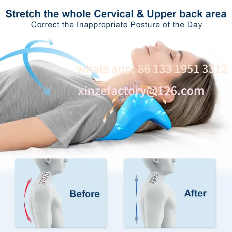 Customizable with Cervical Traction Device Neck Stretcher Pain Relief and Cervical Spine Alignment Chiropr