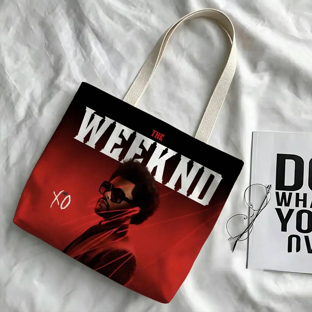Singer T-The W-Weeknd Storage Bags Double-Sided Print Large Tote Bag Durable Beach Picnic Foldable Gift Eco 2