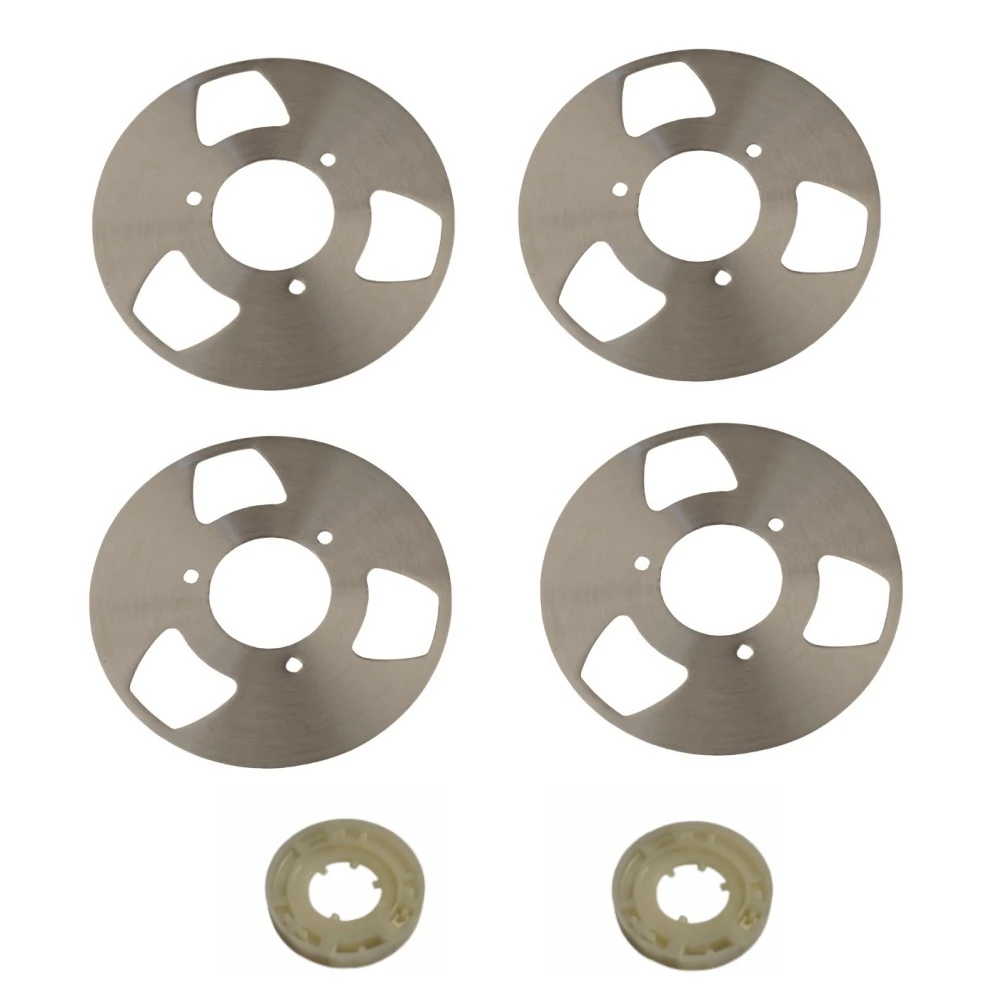 Making Reel To Reel Cassette Kit  Metal (Aluminum) Diameter 42mm  (Pack of 4 Reels + 2 Wheel)