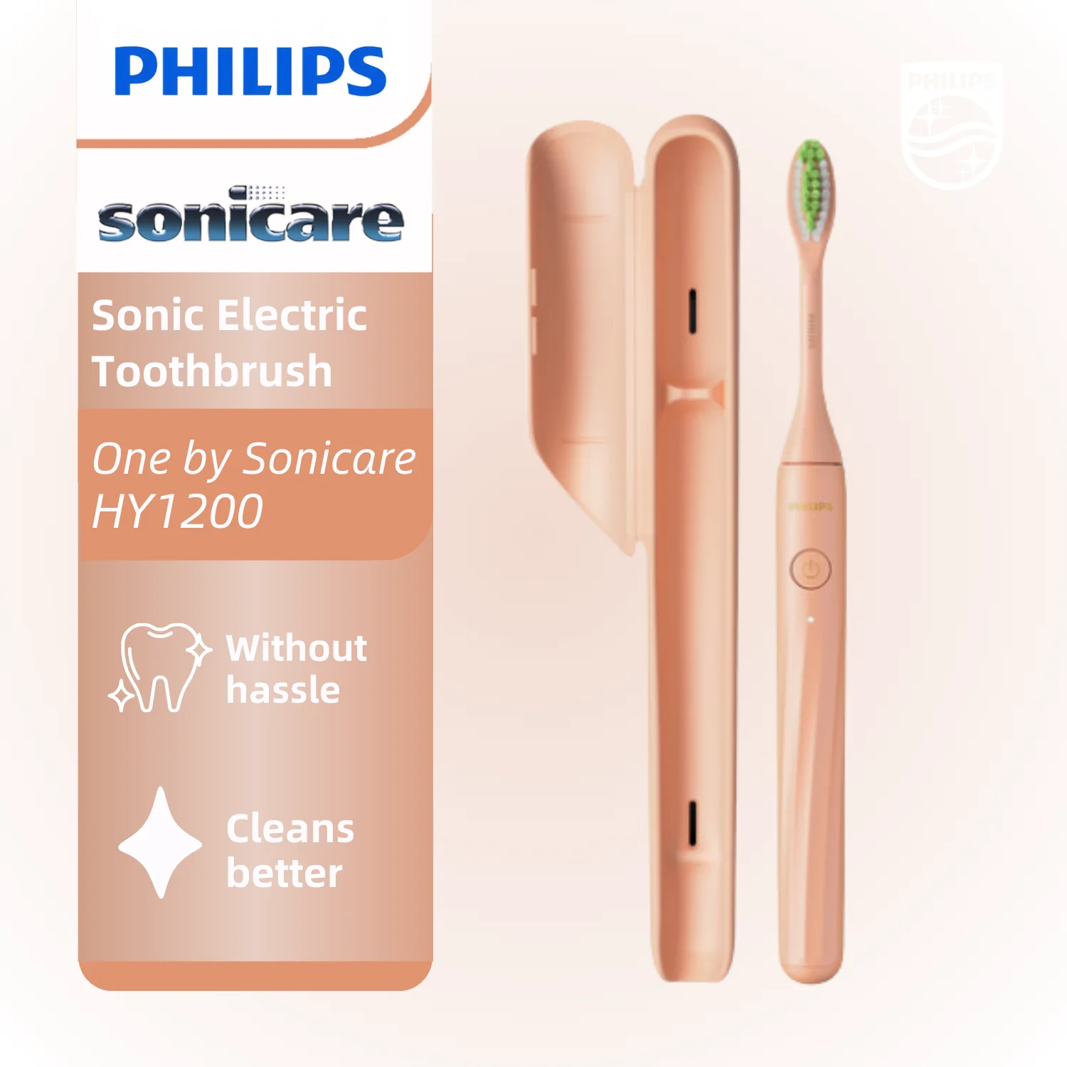 

Зубная щетка Philips One by Sonicare Power HY1200, очищает лучше, для включения, в нескольких цветах, без хлопка