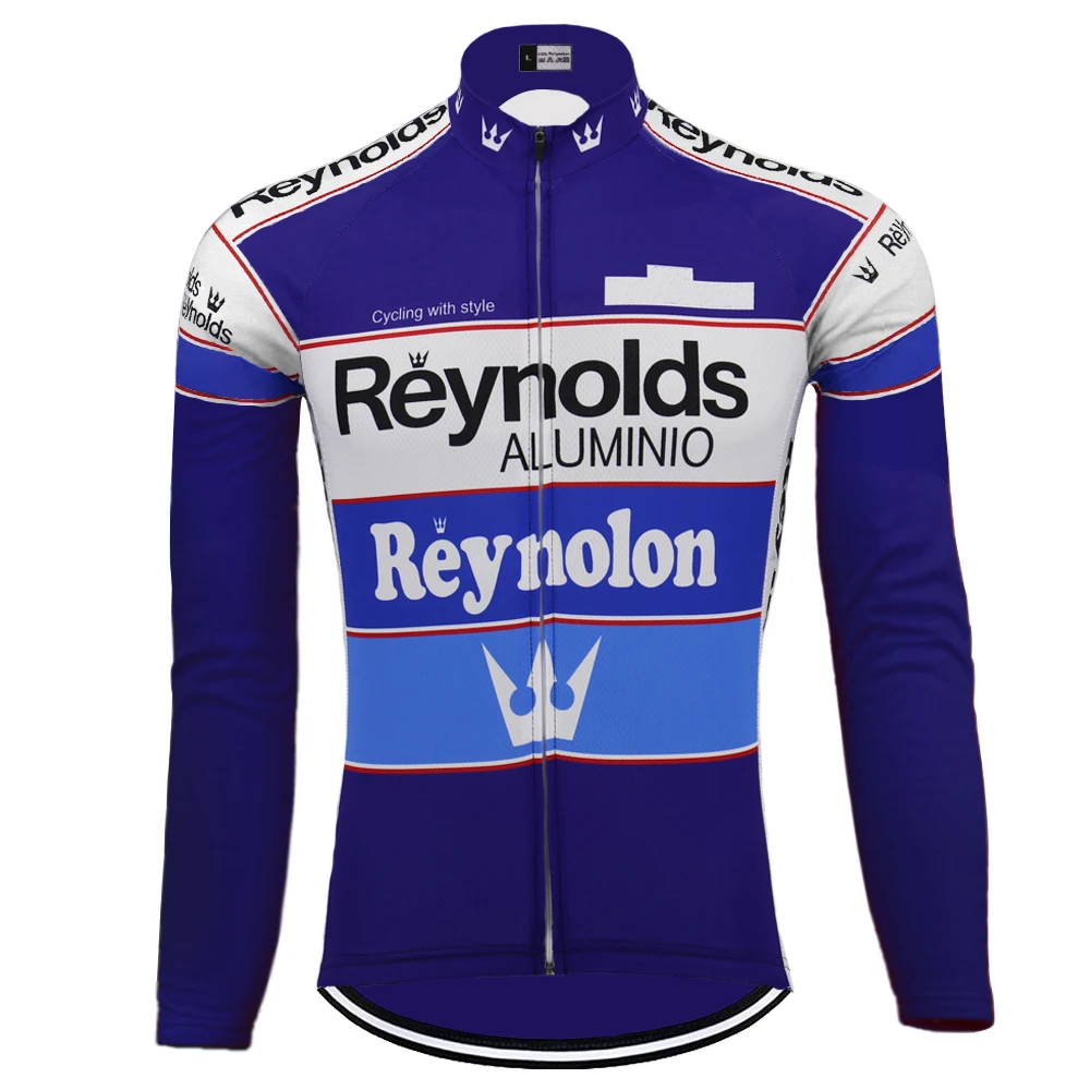 Reynolds Long Sleeve Cycling Jersey Winter Fleece And No Fleece White Yellow Classic Bike Clothing Maillot Ciclismo