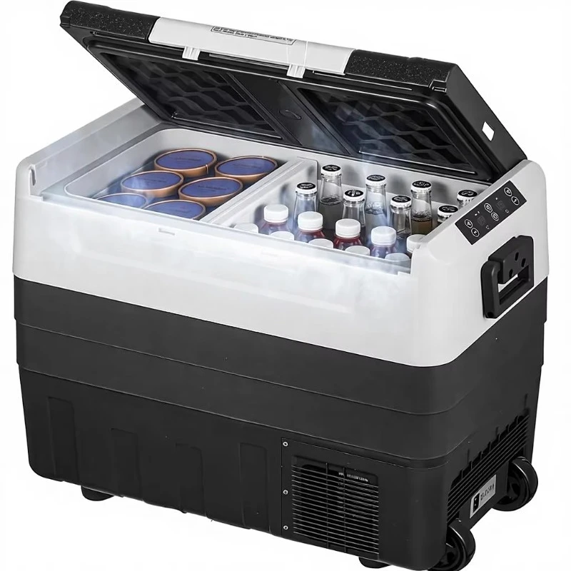 Portable car refrigerator freezer compressor 45.4 liters, dual zone, with cooling function, suitable for cars and homes