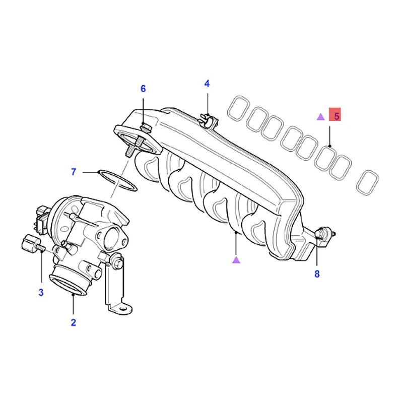 10Pcs Fit for XS7Q-8565-AA Ford MONDEO III MK3 2.0 2.2 Jaguar RANGER 3.2 Intake Manifold Gasket Seal XS7Q8565AA