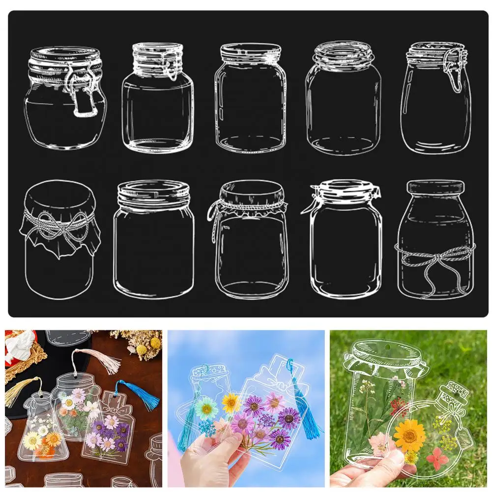 20Pcs DIY Transparent Dried Flower Bookmarks Diary Bookmarks Elegant Floral Plant Bookmarks Set DIY Dried Flower Book Marks