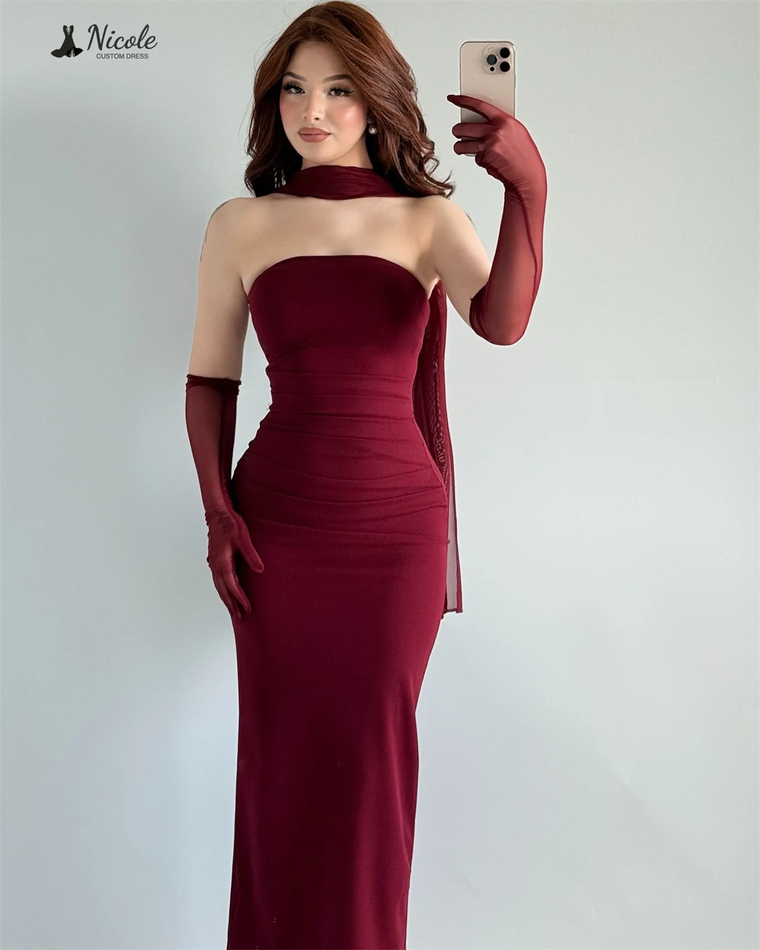 Nicole falda de cola de pez vestidos elegantes de mujer para vestidos de fiesta de boda mujer 2025 vestido de noche hecho a medida para mujer con hombros descubiertos