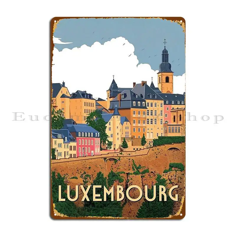 Luxembourg Vintage Travel Advertising Print Metal Sign Poster Bar Cinema Designs Funny Cinema Tin Sign Poster