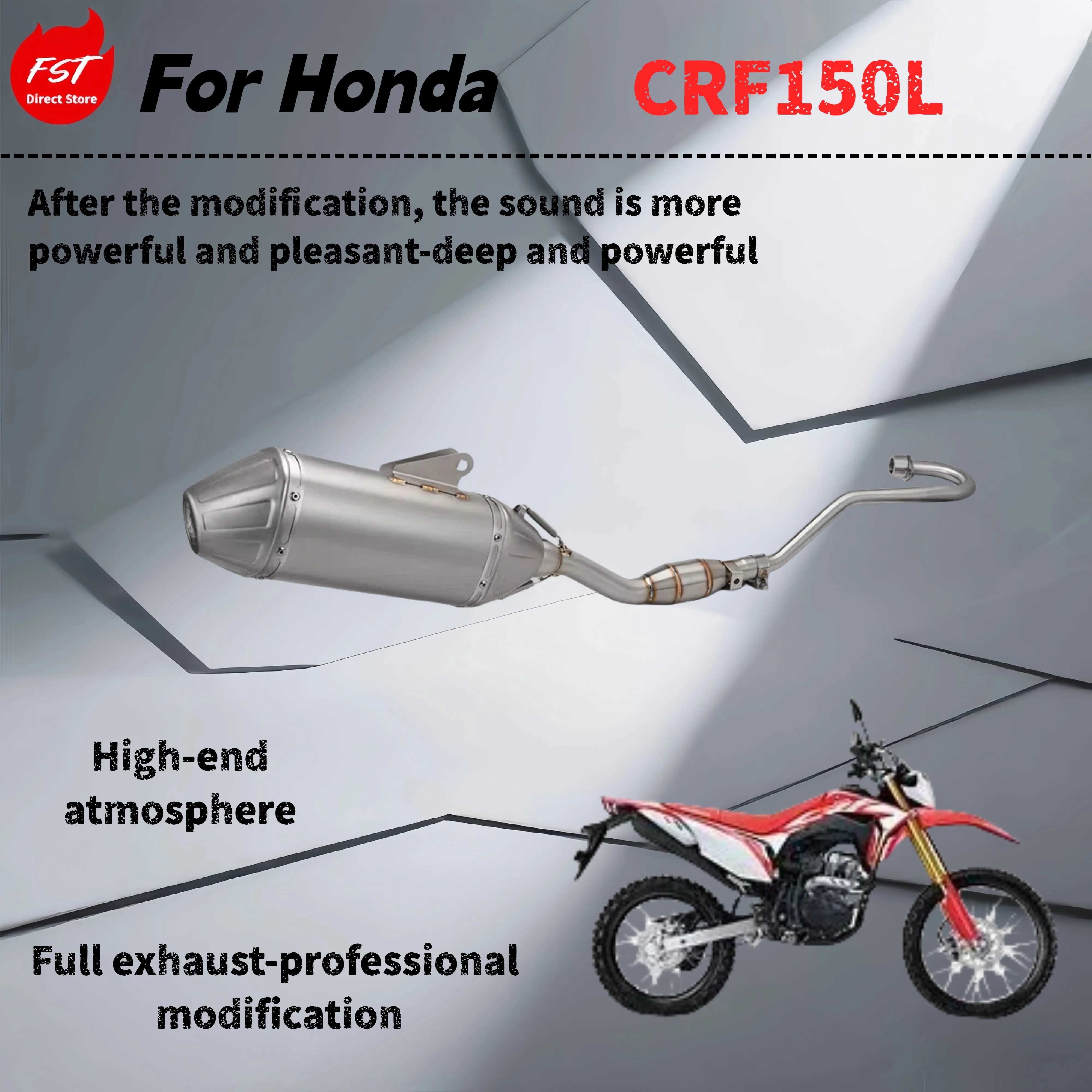

For Honda CRF150L-Modified full exhaust pipe-the sound is deep, rich and powerful