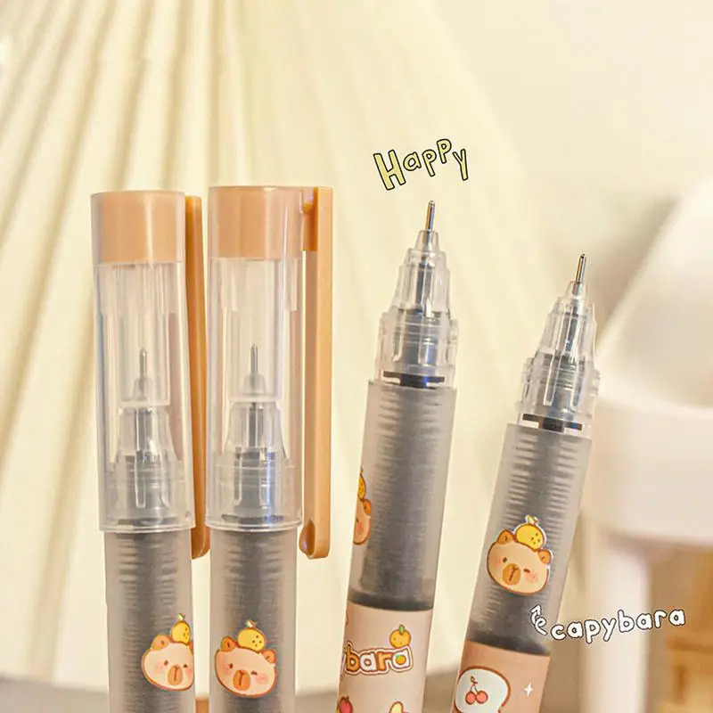 Cute Pen Set 6X Cute Capybara Gel Pens 0.5 Mm Printing Pens Rollerball Pen Aesthetic Pens Quick-Drying Student Stationery Set