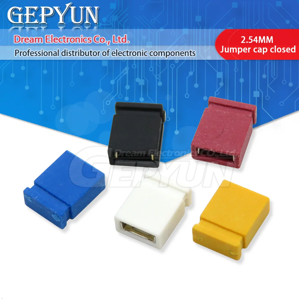 100PCS Pitch 2.4MM Jumper Shorted cap & Headers & Wire Housings shunt Black Yellow White Green Red Blue For Arduino