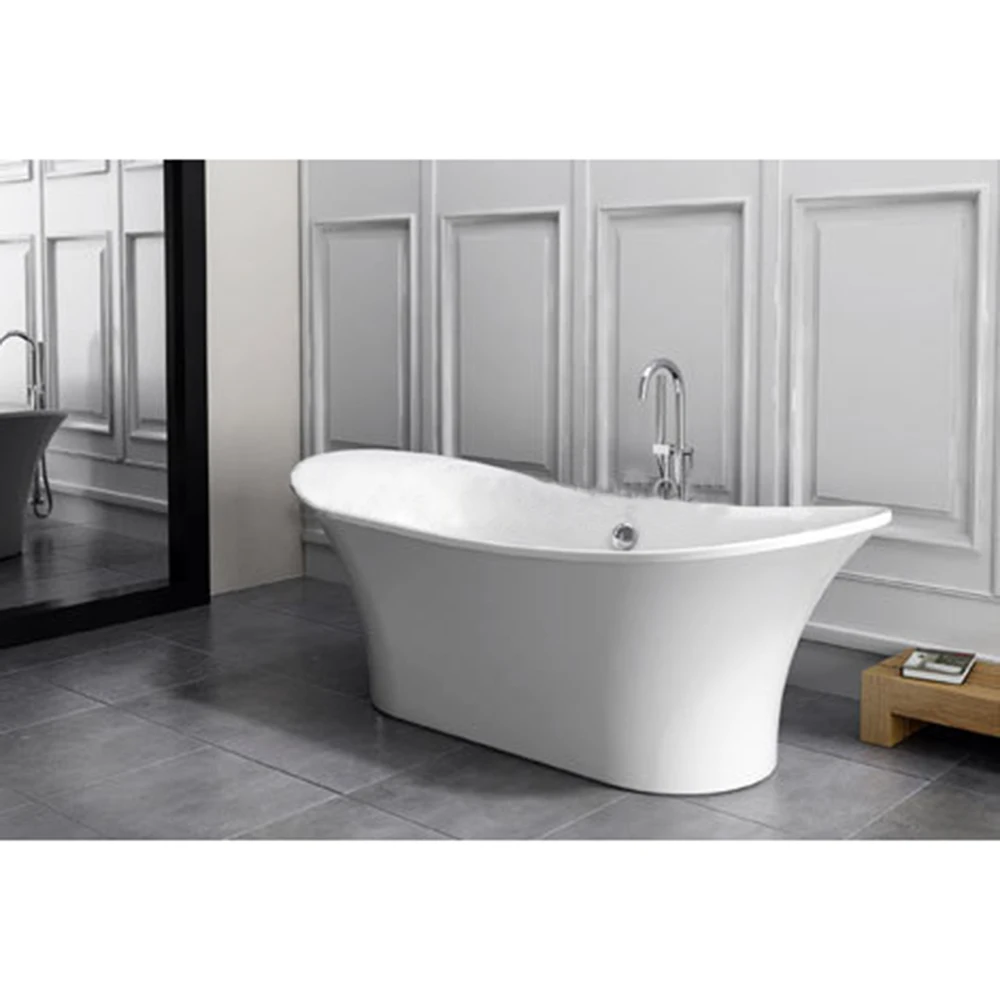 

1800X800X700mm Ellipse Acrylic Fiberglass Resin Bathtub Freestanding Seamless Soaking Tub RS6015A